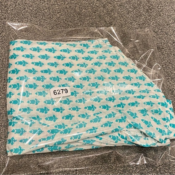 J. Crew White & Turquoise Thistle Print Popover Blouse 16279 - Picture 11 of 11